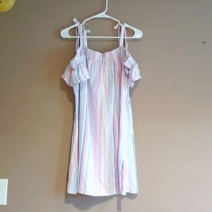 CANDIES large summer strappy dress off the shoulder pink blue purple green white